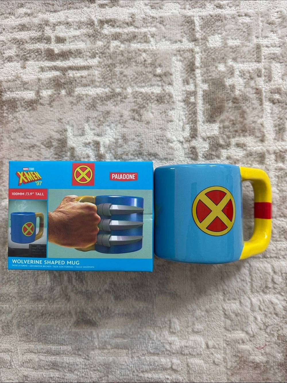 Marvel X-Men Wolverine Shaped Mug - Blue, Yellow, Gray